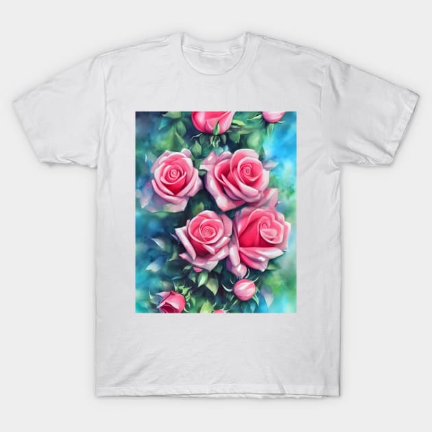 Wake Up & Smell the Pink Roses T-Shirt by cmpoetry